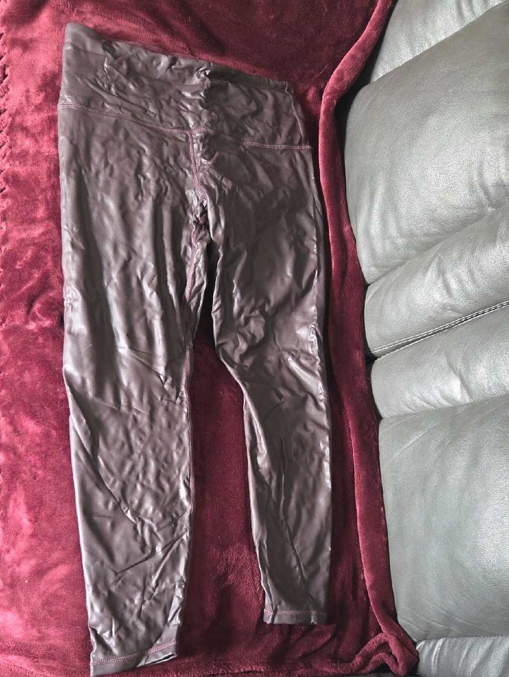 Joe Fresh Faux-Leather Leggings in Dark Brown